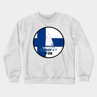 laser class sailboat on flag Finland Crewneck Sweatshirt